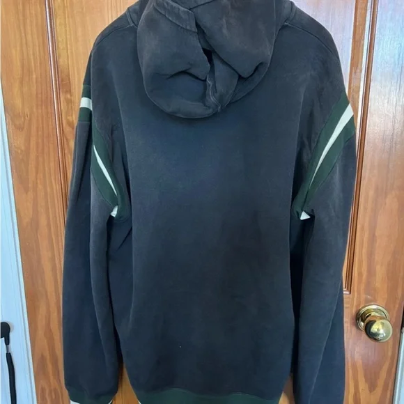 Saint Laurent Gray Hoodie with Green Accents